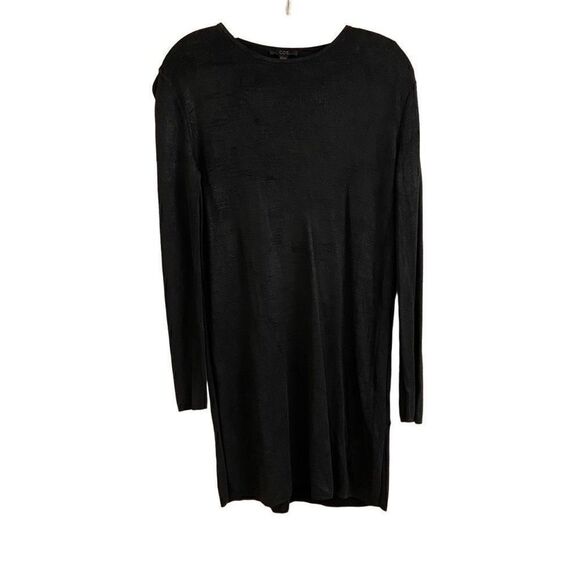 COS Black Metallic Shimmer Long Sleeve Tunic Shift Dress Small - Picture 2 of 6